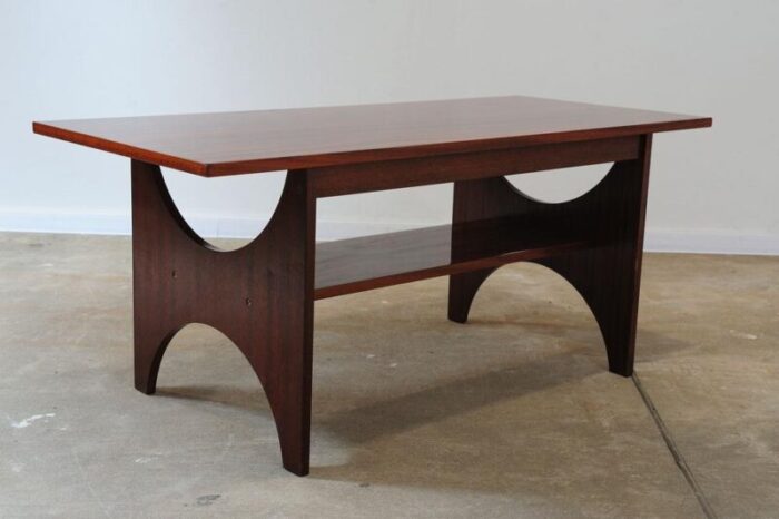 mid century modern mahogany coffee table 1970s 1577