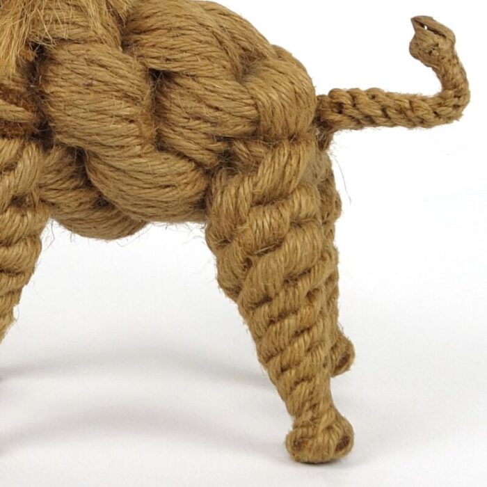 mid century modern movable elephant in rope and iron wire by jorgen bloch 11