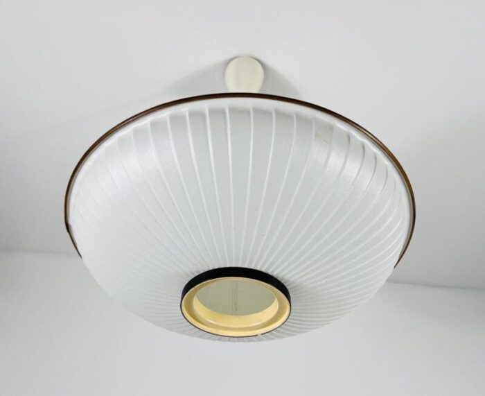 mid century modern saucer shape pendant lamp italy 1960s 0034