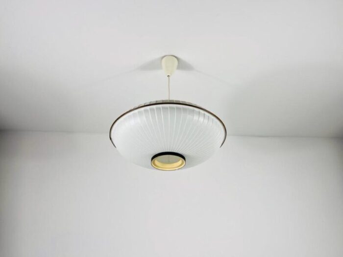 mid century modern saucer shape pendant lamp italy 1960s 0427