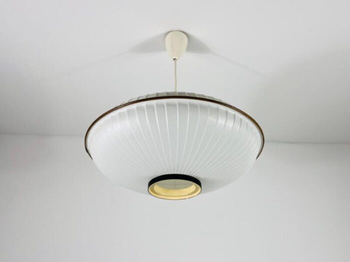 mid century modern saucer shape pendant lamp italy 1960s 0985