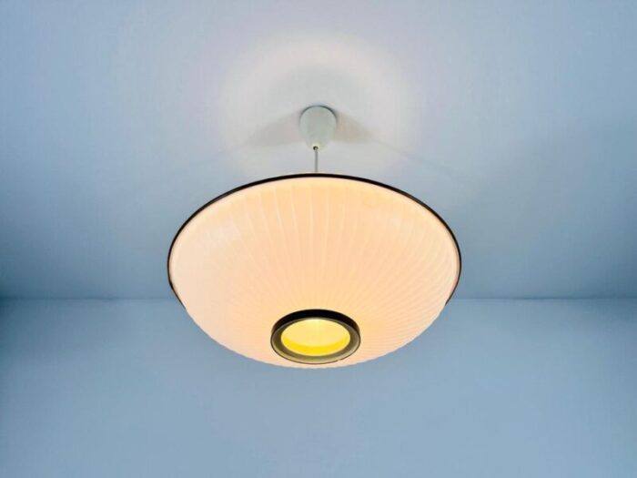 mid century modern saucer shape pendant lamp italy 1960s 6899