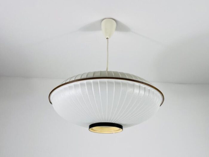 mid century modern saucer shape pendant lamp italy 1960s 7458