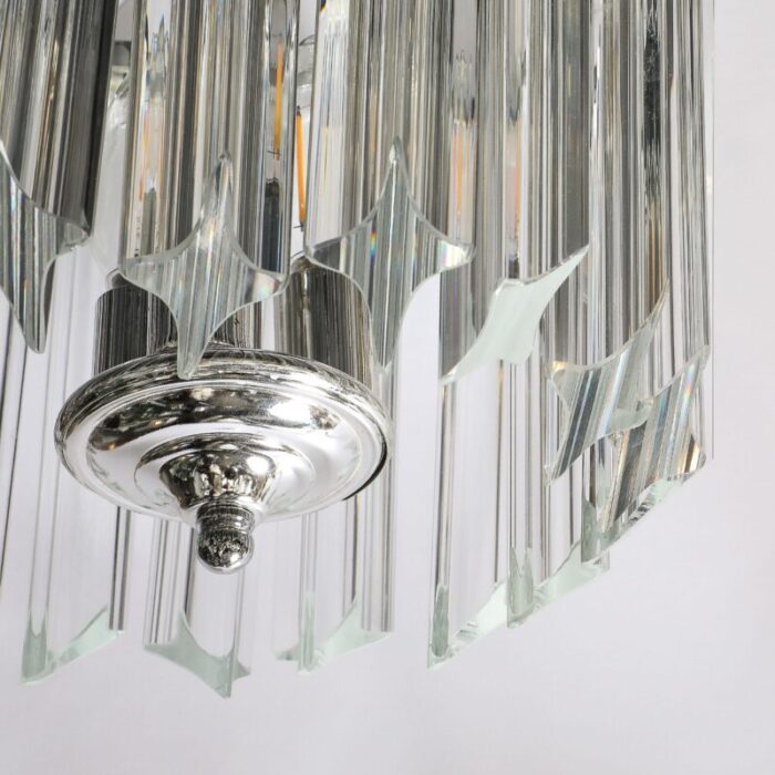 mid century modernist hand blown murano glass hexagonal quadretti chandelier 9059