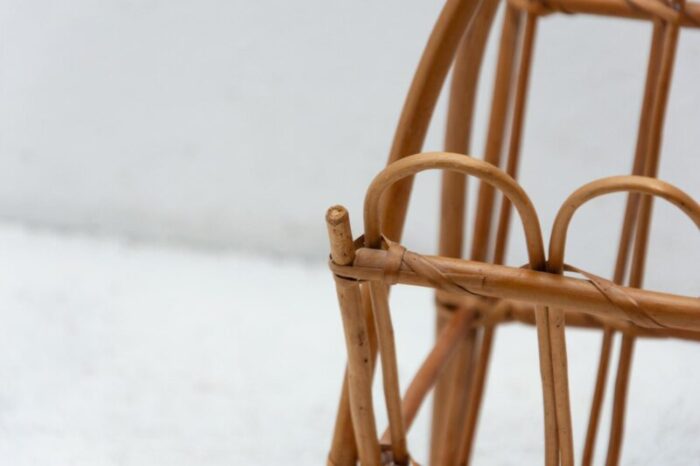 mid century rattan magazine rack attributed to jan kalous for uluv czechoslovakia 1960s 1683