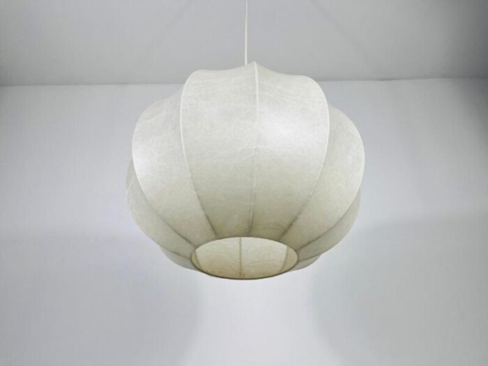 mid century round cocoon pendant lamp italy 1960s 5158