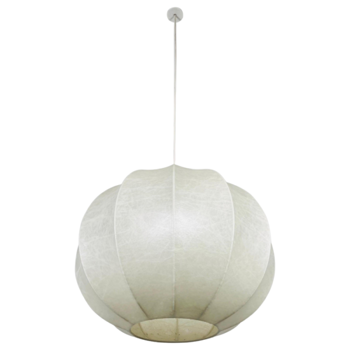 mid century round cocoon pendant lamp italy 1960s 9656