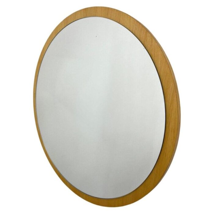 mid century round wall mirror czechoslovakia 1970s 1