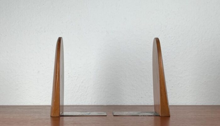 mid century scandinavian bookends in wood 1960s set of 2 3054