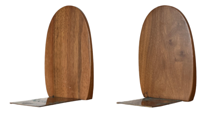 mid century scandinavian bookends in wood 1960s set of 2 6891