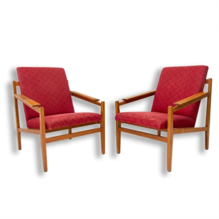 mid century scandinavian style armchairs 1960s set of 2 3192