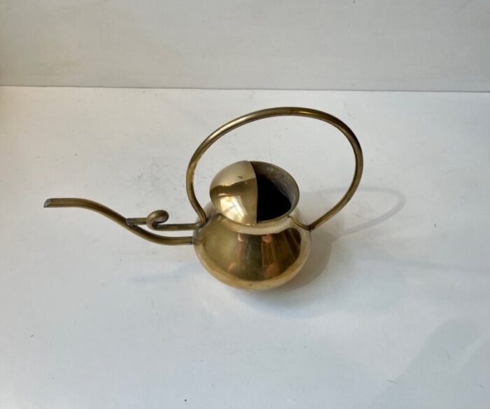 mid century scandinavian watering can in brass 4