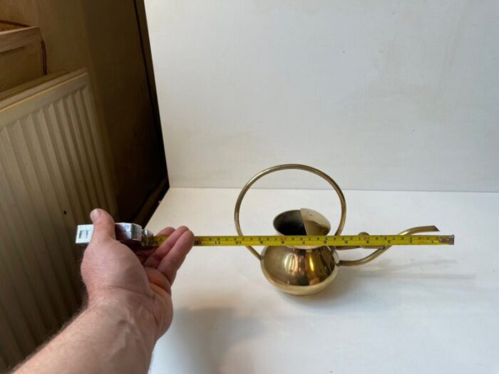 mid century scandinavian watering can in brass 5