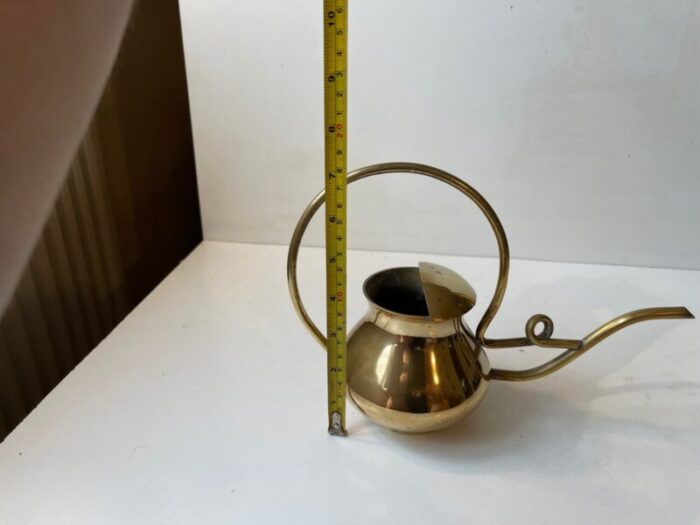 mid century scandinavian watering can in brass 6