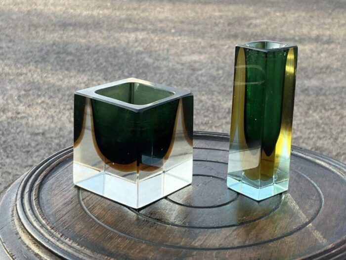 mid century sommerso murano glass vases by flavio poli set of 2 3