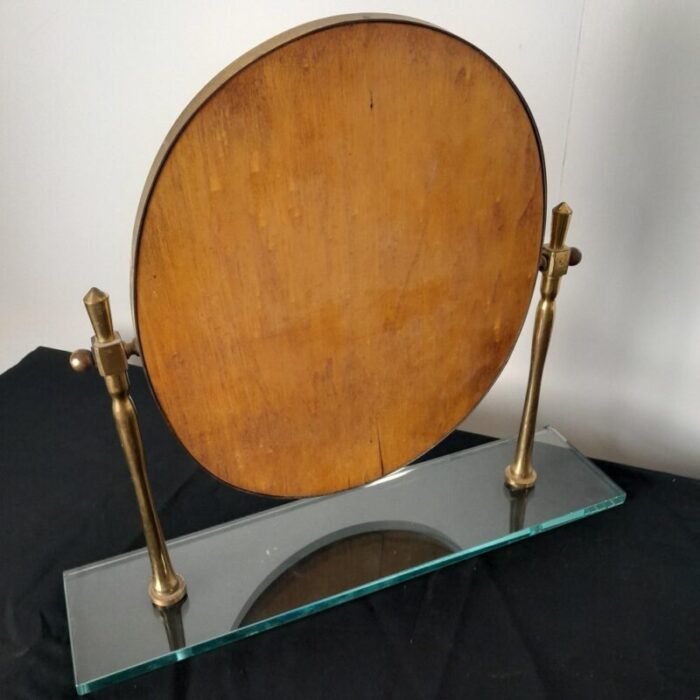 mid century table brass mirror in the style of fontana arte 1950s 8