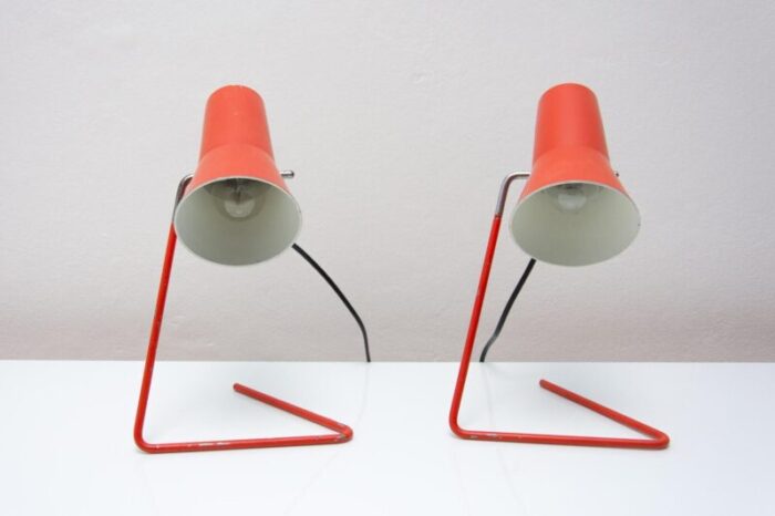 mid century table lamps attributed to josef hurka for napako 1960s set of 2 2904