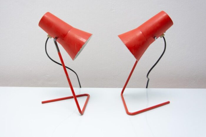 mid century table lamps attributed to josef hurka for napako 1960s set of 2 2926