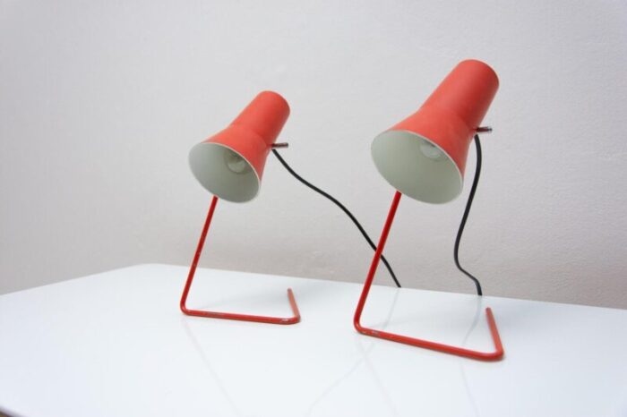 mid century table lamps attributed to josef hurka for napako 1960s set of 2 3947