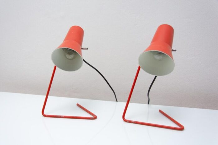 mid century table lamps attributed to josef hurka for napako 1960s set of 2 9600