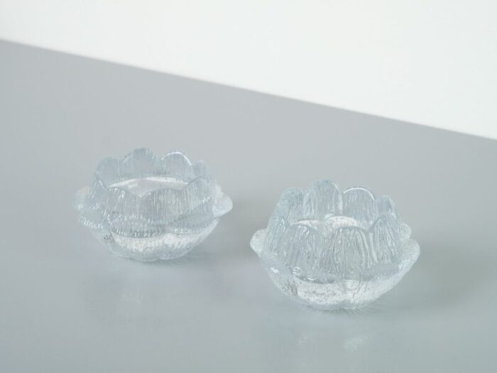 mid century tea lights by sidse werner for holmegaard 1970s set of 2 3