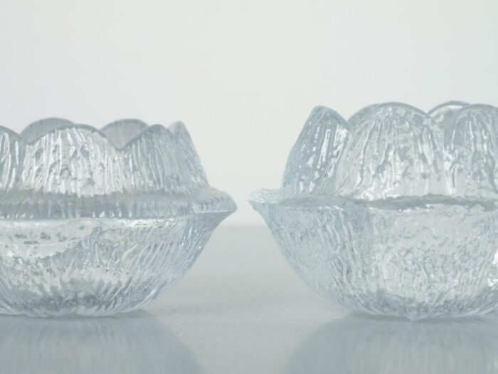 mid century tea lights by sidse werner for holmegaard 1970s set of 2 4