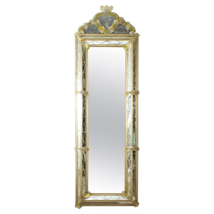 mid century venetian mirror in blown glass 1960 1