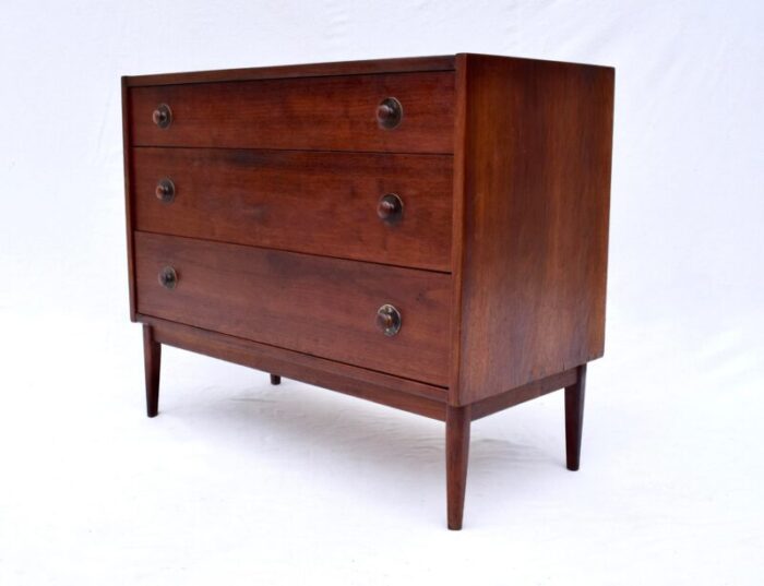 mid century walnut bachelors chest by jack cartwright for founders furniture 4003