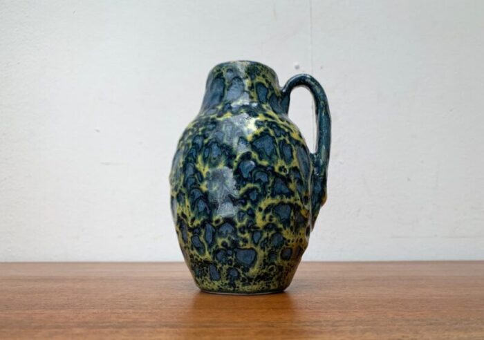 mid century west german pottery wgp fat lava vase from scheurich 1960s 10