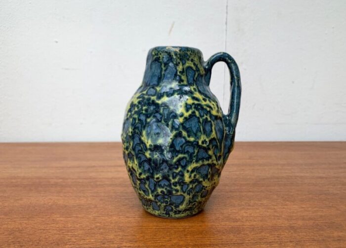 mid century west german pottery wgp fat lava vase from scheurich 1960s 16