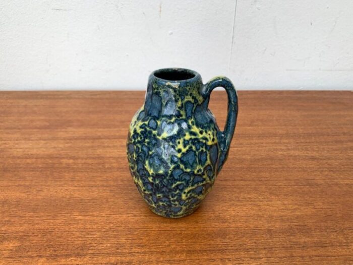 mid century west german pottery wgp fat lava vase from scheurich 1960s 6