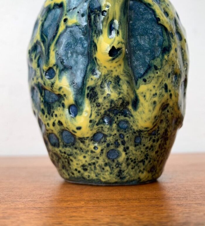 mid century west german pottery wgp fat lava vase from scheurich 1960s 9