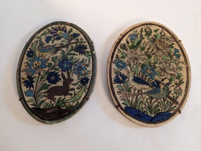 middle eastern floral botanical decor tiles set of 2 1