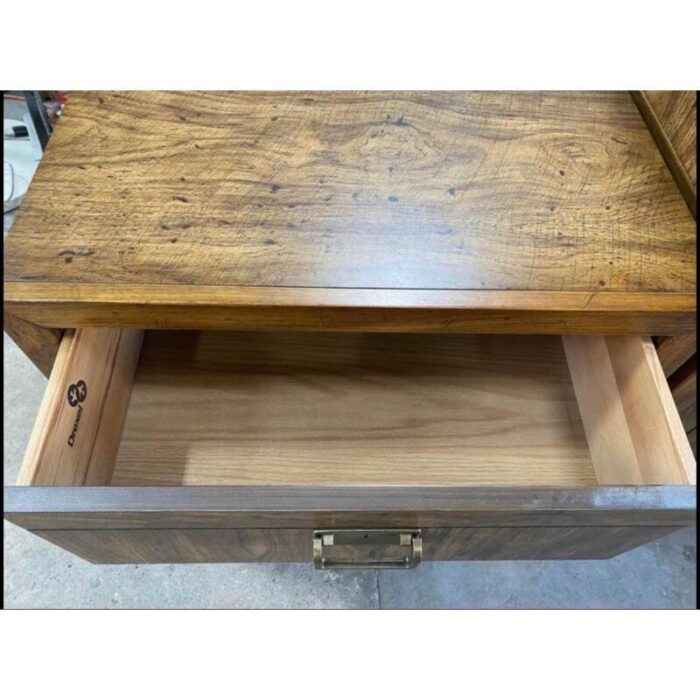 midlate 20th century vintage drexel weatherwood collection campaign style nightstand 5849