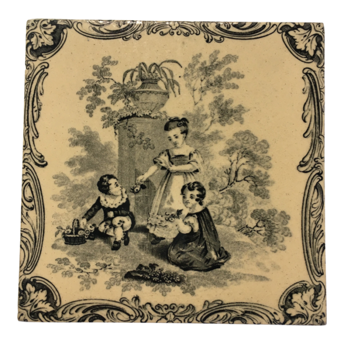 minton classical watteau tile circa 1870 2 of 2 9327