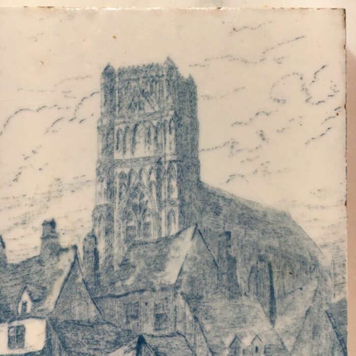 minton views series tile of rodez cathedral swetnam 1885 5083