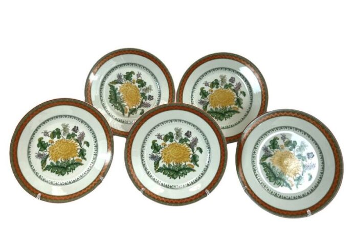 model chrysantheme plates from limoges 1980s set of 5 1