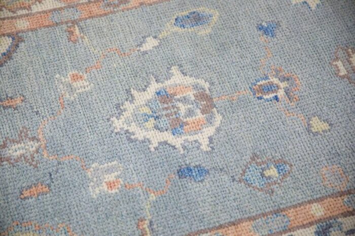 modern blue turkish oushak rug 31 x 144 1832