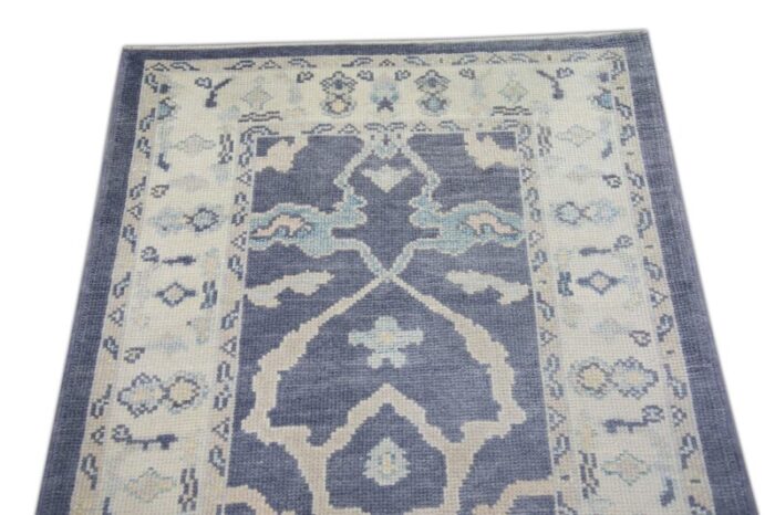 modern handmade turkish oushak rug gray ivory 31 x 176 0780