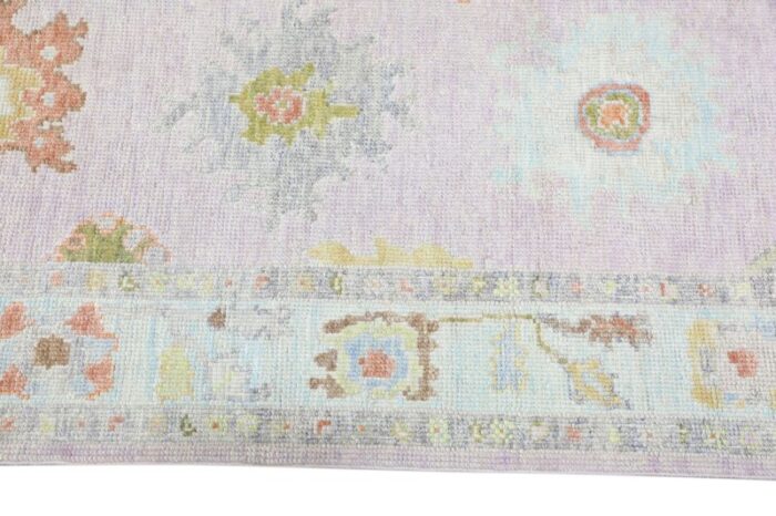 modern handmade turkish oushak rug soft pastel colors 33 x 71 1652