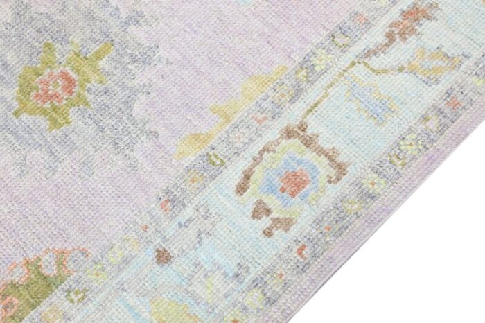 modern handmade turkish oushak rug soft pastel colors 33 x 71 8987