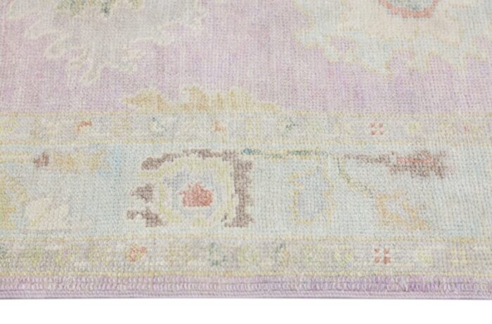 modern handmade turkish oushak rug soft pastel tones 31 x 610 4586