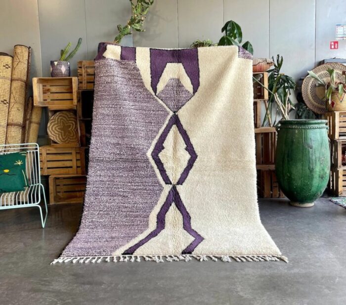 modern purple moroccan handmade area rug 2010s 2