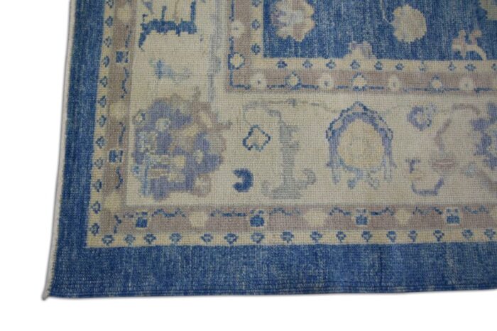 modern turkish oushak rug 89 x 101 with traditional floral design 2493