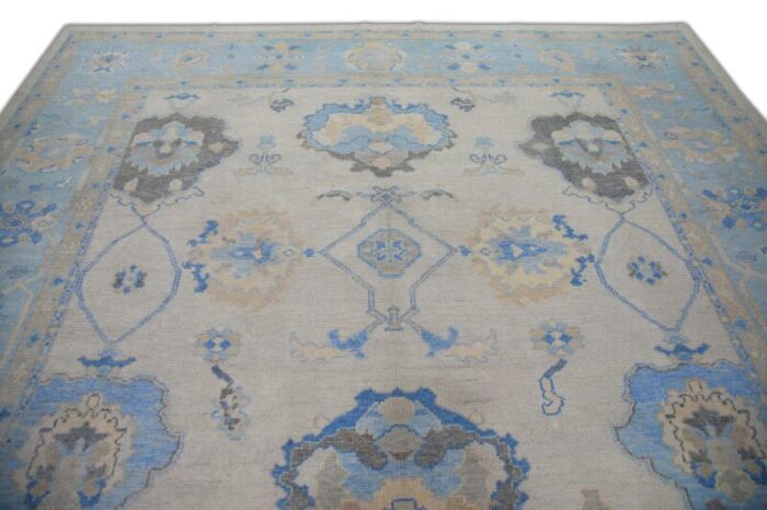 modern turkish oushak rug 99 x 131 with floral design 4515