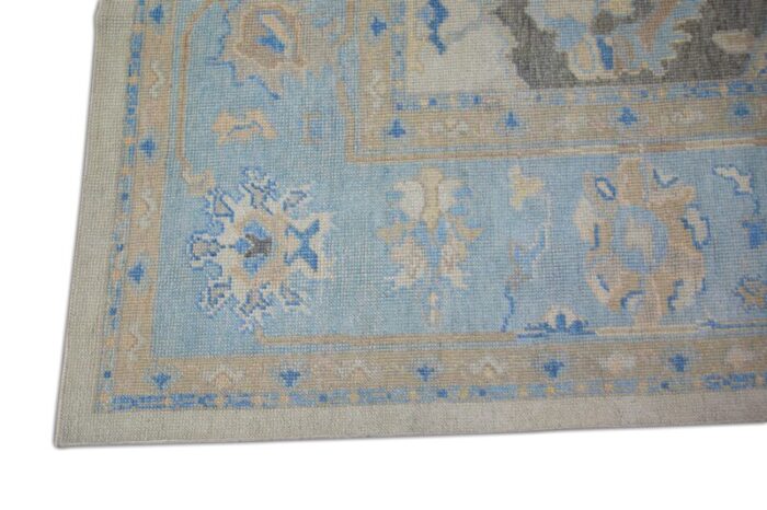 modern turkish oushak rug 99 x 131 with floral design 8929