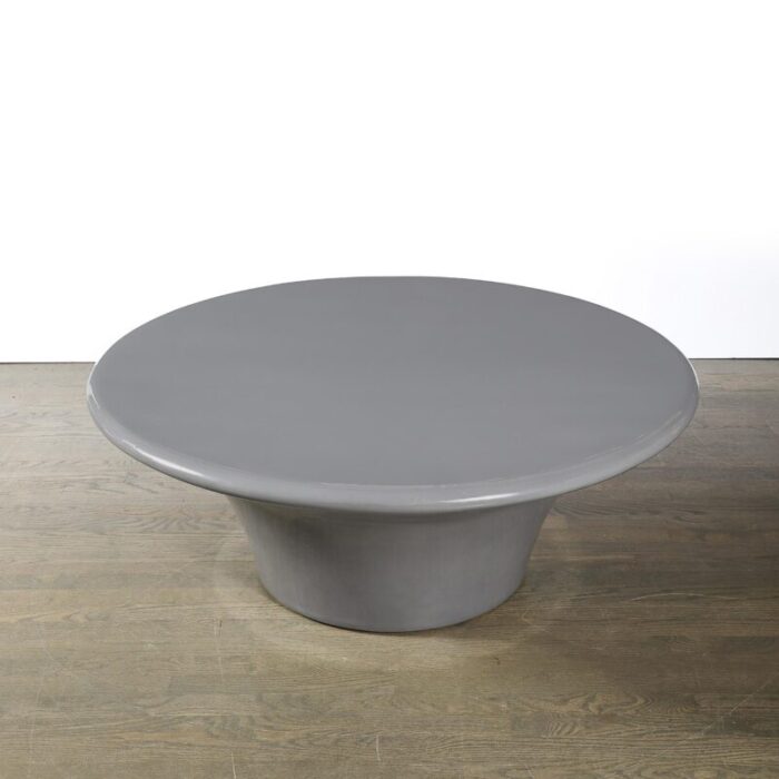 modernist grey lacquer curvilinear sculptural cocktail table 1551