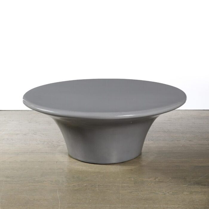 modernist grey lacquer curvilinear sculptural cocktail table 3014