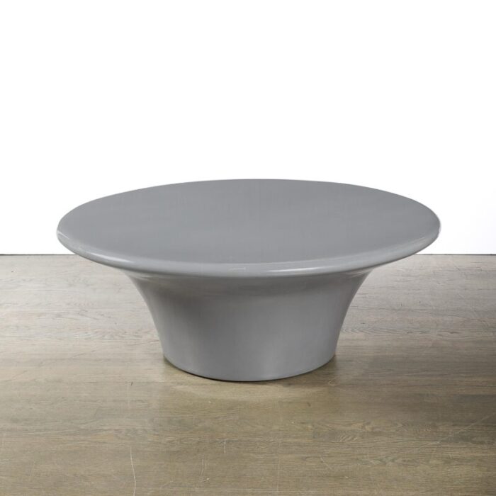 modernist grey lacquer curvilinear sculptural cocktail table 4986