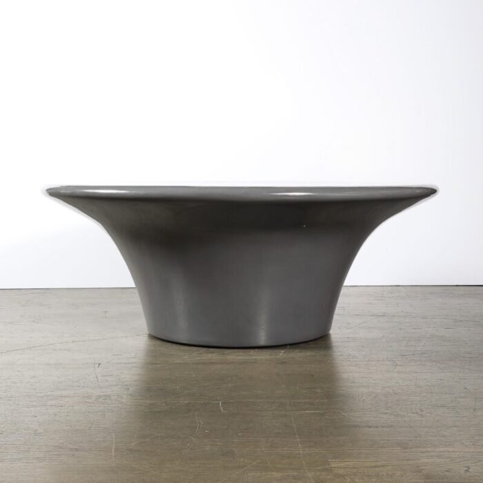 modernist grey lacquer curvilinear sculptural cocktail table 6443